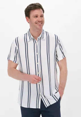 groene selected homme casual overhemd slhslimcarl shirt ss stripes