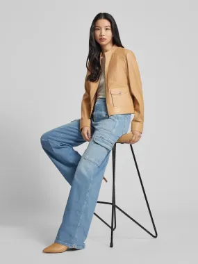Marc Cain Leren jack met tweewegritssluiting in camel