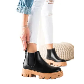 Seastar Warme Chelsea boots met ecoleer zwart